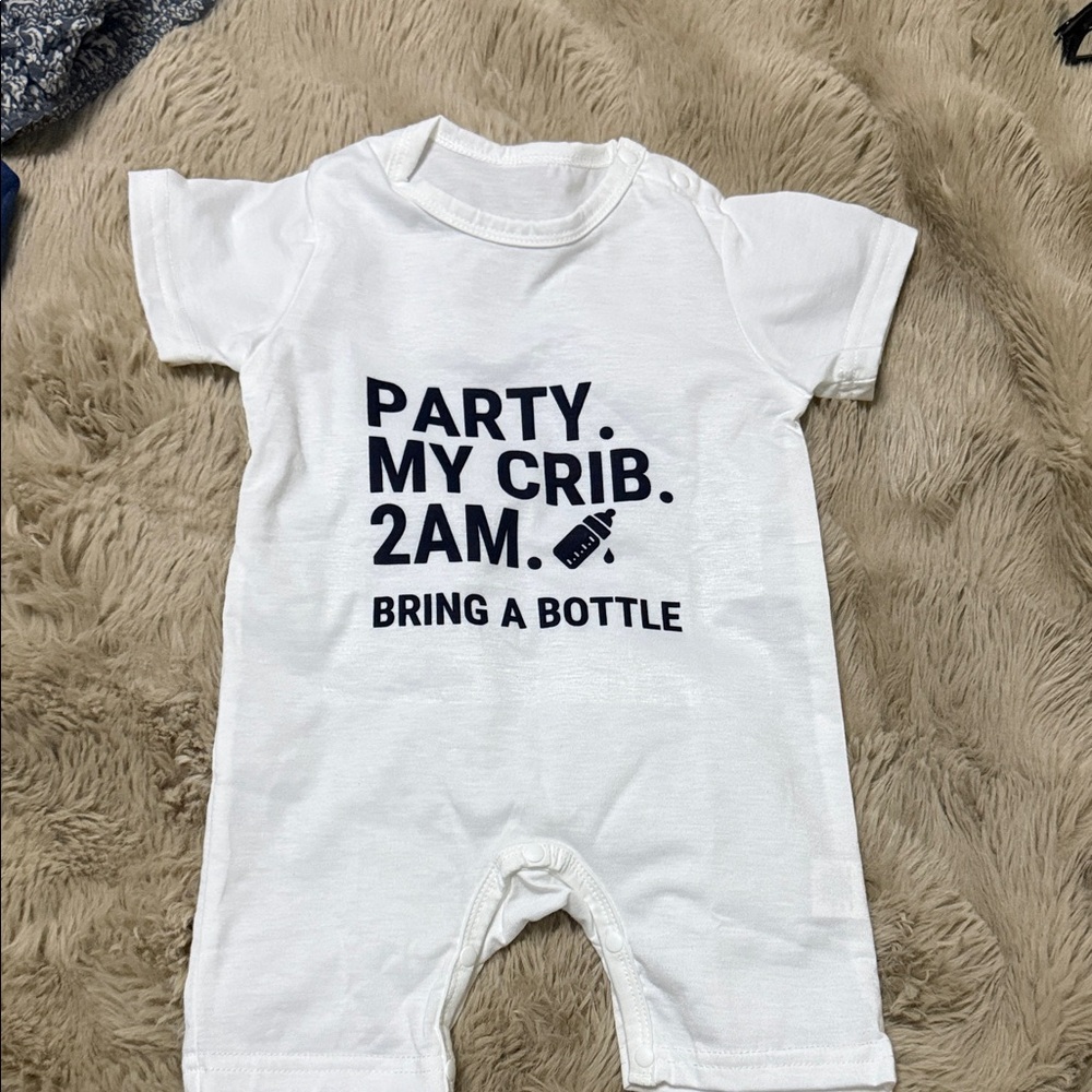 Source Unknown White Baby One Piece